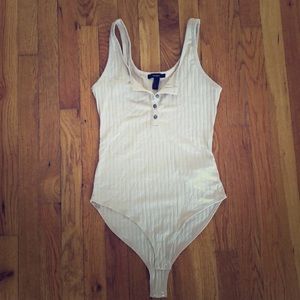 Off white Forever 21 button up body suit